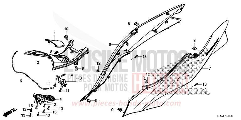 BODY COVER for PCX 125 PEARL NIGHTSTAR BLACK (NHA84) from 2017